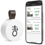 Crea - wireless thermometer hygrometer, oria mini bluetooth 5. 0 humidity temperature sensor with data ...