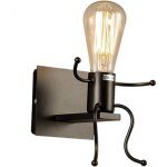 Creative belle nain lampe de murale industriel r�tro noir m�tal e27 applique murale (asseoir) [classe ...