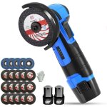 Crediri - 500w 12v mini meuleuse d'angle sans fil polisseuse avec 2 batteries, 5pc lame  lamelles et ...
