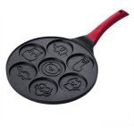 Cr�pi�re antiadh�sive mini avec 7 formes animaux, po�le omelette enfants motifs souriants