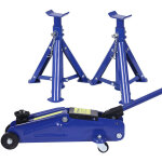 Wiltec - cric et 2 chandelles force de levage max. 2t supports rabattables hauteur travail ajustable