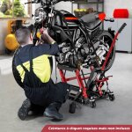 Cric hydraulique pour moto capacit� de 680 kg table �l�vatrice moto plateforme r�glable en hauteur sur ...