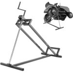 Cric de tondeuse autoport� en acier, l�ve tracteur tondeuse pliable avec hauteur r�glable charge 400kg, ...