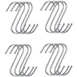 Crochet en s en acier inoxydable pour suspendre tasses, v�tements, casseroles et po�les, 16 pi�ces (argent, ...
