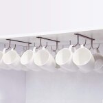 Crochet pour armoire, crochet de rangement en m�tal sous l'armoire avec 4 vis, set de 3 porte - gobelets, ...