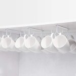 Crochet pour armoire, crochet de rangement en métal sous l'armoire avec 4 vis, set de 3 porte - gobelets, ... Crochet pour armoire, crochet de rangement en métal sous l'armoire avec 4 vis, set de 3 porte - gobelets, ...