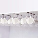 Crochet pour armoire, crochet de rangement en m�tal sous l'armoire avec 4 vis, set de 3 porte - gobelets, ...