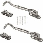 Crochet de cabine, 2 pack acier inoxydable abri de verrouillage 6 pouces portail loquet pour verrou fen�tre ...