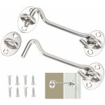 Crochet cabine 2 pi�ces, crochet fermeture porte, serrure � crochet de porte en acier inoxydable argent, ...