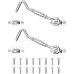 Crochet pour cabine, loquet pour porte de grange coulissante 4 en acier inoxydable, crochet et oeil pour ...