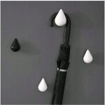 Crochets muraux cr�atifs en forme de goutte d'eau, crochets muraux d�coratifs modernes (lot de 2, noir ...