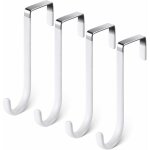 Crochet de porte, 4 x pat�re porte en acier inoxydable, crochets pour rebord de porte tiroir, porte manteau ...