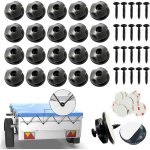 Crochet ridelle de b�che ronds inclus vis lot de 20 boutons ronds (20 pcs) pour filet remorque et bache ...