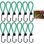 Crochets tendeurs de 12 pi�ces, crochets tendeurs de b�che, tendeurs de camping �lastiques avec crochets, ...
