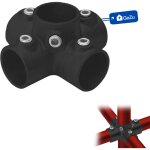 Croix � quatre douilles �42 mm galvanis� � chaud rev�tement poudre noir ? pince de fixation tubulaire ...