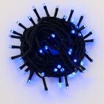 Crylight ettroit se'rie 100 lumie'res de noel a' led bleues chaine de 10 m avec cable noir pour l'exte'rieur ...