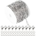 Csparkv - 1 rouleau de chane de trombone en acier inoxydable de 16. 4 pieds / 5 m en vrac 12x4 mm chanes ...