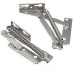Csparkv - lot de 2 ferrures à ressort pour meuble - galvanisé - argenté - 135 mm Csparkv - lot de 2 ferrures à ressort pour meuble - galvanisé - argenté - 135 mm