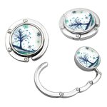 2x crochet de sac � main(9x4. 5cm, bleu) - accroche sac pliable en m�tal - porte - sac pour table ou ...