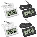 Csparkv - 2x noir 2x blanc, 46x28x15mm)mini digital lcd thermom�tre temp�rature avec sonde de temp�rature ...