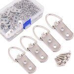 Csparkv - lot de 50 crochets  double trou en d robustes avec vis pour accrocher des montres, des peintures, ...