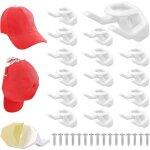 Blanc lot 16 crochets autocollants pour chapeaux - porte chapeau mural autoadhsif pour casquette baseball ...