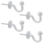 (blanc)lot de 4 crochets rideaux embrasses de 64mm en mtal noir retenue de rideaux muraux embrasse  ...