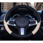 Csparkv - couvre volant en cuir microfibre wavy line splice beige