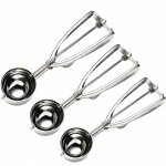 Cuillre  glace - 3 pcs boules cuillre  crme glace rutilisable ice cream scoop en acier 304 inoxydable ...