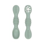 Cuillre en silicone pour bb, 2pcs cuillres bb apprentissage ustensile d'apprentissage adapt  ...