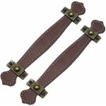 Cuir tiroir tire, vintage valise pratique poign�es en cuir tirer poign�es brun clair(4pcs)