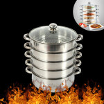 Cuiseur vapeur, longue dure, en acier inoxydable, avec couvercle en verre, ustensiles de cuisine, casserole, ...