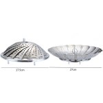 Cuiseur vapeur pliable en acier inoxydable, panier vapeur, panier de rangement multifonctionnel, grand ...