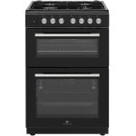 Cuisiniere gaz - continental edison - cecdf6060ibd - double fours - 4 feux - noir - l60 xp60 x h90 cm ...
