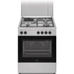 Cuisiniere mixte continental edison cecm60fcs - 3 feux gaz + 1 lectrique - l59, 8 x p61 xh83 cm - silver ...
