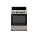Continental edison - cuisiniere vitrocramique cecv60fcs - 4 feux - l58, 8 xp61 xh83 cm - silver
