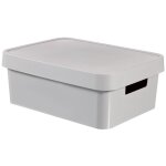 04752 - 099 - 00 infinity bote  rangement avec couvercle plastique gris clair 36, 3 x 27 x 22, 2 cm ...