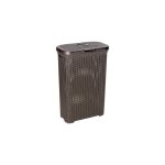 193009 - panier à linge natural style, avec couvercle configurable, 40 l, couleur chocolat - curver 193009 - panier à linge natural style, avec couvercle configurable, 40 l, couleur chocolat - curver
