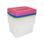 Lot de 5 botes de rangement polypropylne l. 44. 8 x p. 34. 5 x h. 22. 5 cm, 25 l - curver