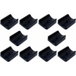 10x embout rectangulaire pour tube horizontal  visser trou de fixation 7, 5mm en peld noir pied meuble ...