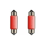 Cyclingcolors - 2x ampoule 12v 5w sv8, 5 10x36mm rouge navette voiture moto remorque tracteur