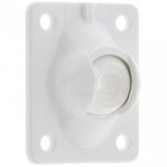 Guide  rotule sortie de caisson de volet roulant platine de 51x41mm pivotement 45 polyamide blanc store ...