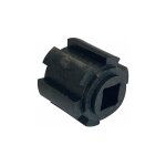 Moyeu pour treuil volet roulant crabot mle 27mm sortie carre 8mm en plastique renforc noir embout ...