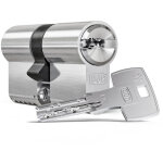 Dom - cylindre de porte haute s�curit� ix6 sr nickel� et cl� a billes dimension - 30x60