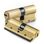 Cylindre de s�curit�  r15  30x30 mm avec syst�me � 10 pistons en laiton (comprend 5 cl�s)
