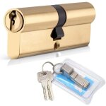 Cylindre de serrure 40 / 40 (80mm), serrure � doubl� cylindre porte cylindre europ�en avec 8 cl�s, finition ...