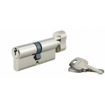 Cylindre de serrure � bouton, 30bx40mm, anti - arrachement, nickel, 3 cl�s - thirard