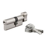 Cylindre de serrure � bouton d�brayable trafic 6, 30x40mm, anti - arrachement, anti - per�age, nickel, ...
