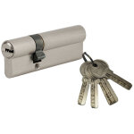 Cylindre de serrure � double entr�e 5g, 40x40mm, nickel, anti - arrachement, 5 cl�s sp