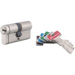 Cylindre de serrure double entr�e t2, 40x40mm, nickel, anti - arrachement, anti - per�age, 5 cl�s sans ...